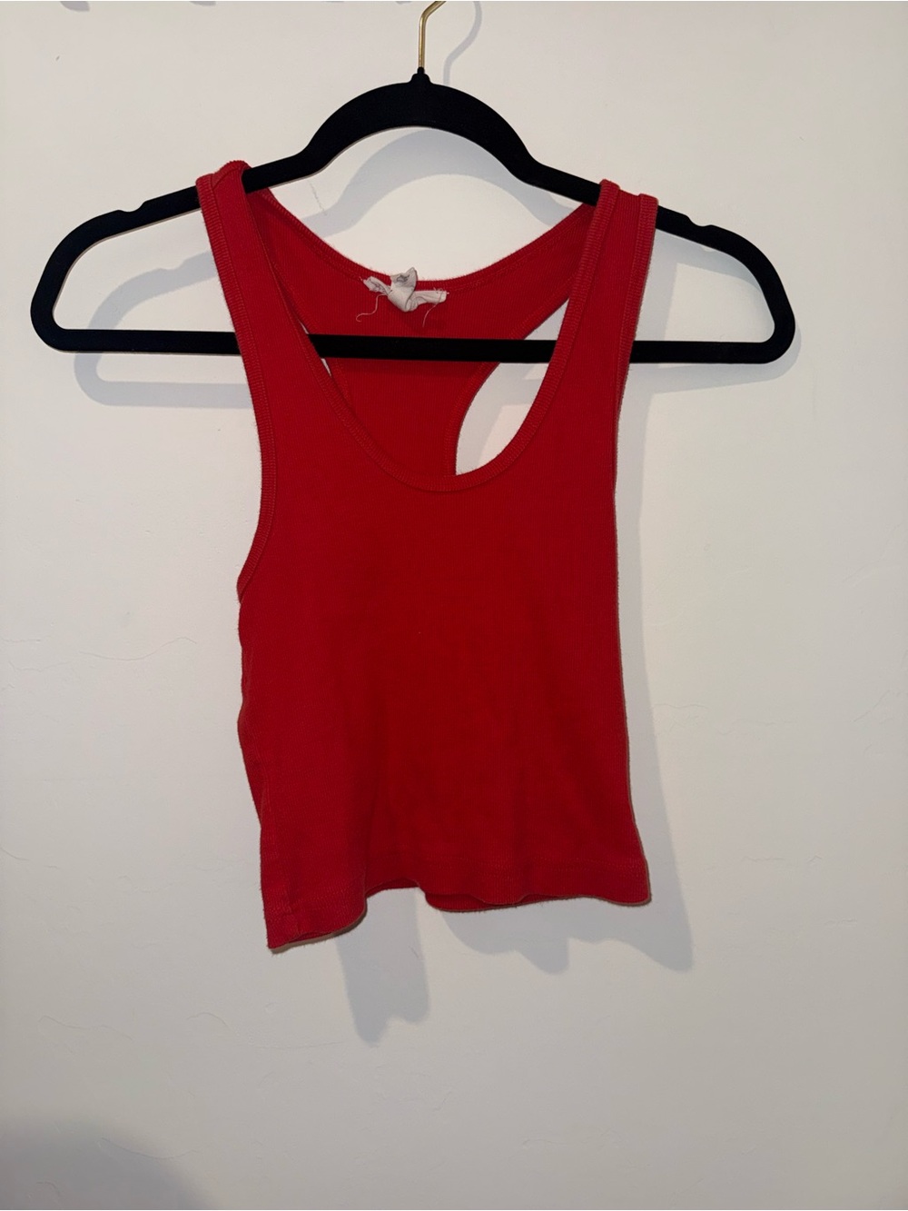 Forever 21 Red Ribbed Racerback Tank Top